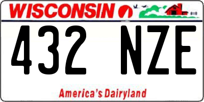 WI license plate 432NZE