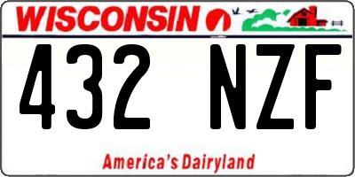 WI license plate 432NZF