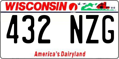 WI license plate 432NZG