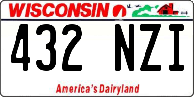 WI license plate 432NZI