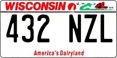 WI license plate 432NZL