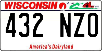 WI license plate 432NZO