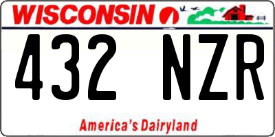 WI license plate 432NZR