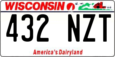 WI license plate 432NZT