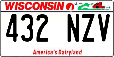 WI license plate 432NZV