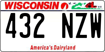 WI license plate 432NZW