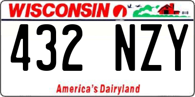 WI license plate 432NZY