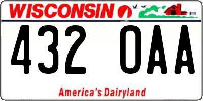WI license plate 432OAA