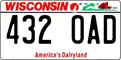 WI license plate 432OAD