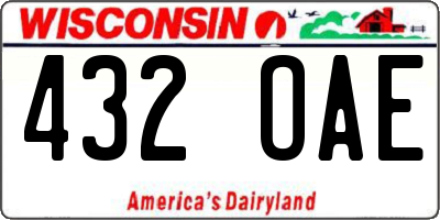 WI license plate 432OAE