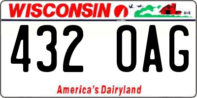 WI license plate 432OAG
