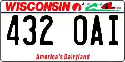 WI license plate 432OAI