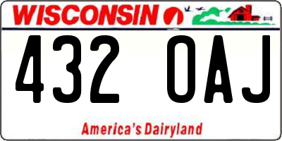 WI license plate 432OAJ