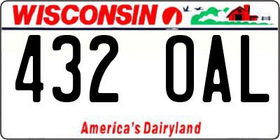 WI license plate 432OAL