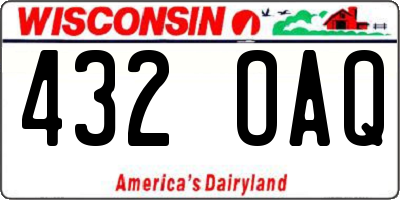 WI license plate 432OAQ