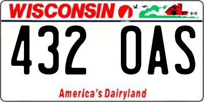 WI license plate 432OAS
