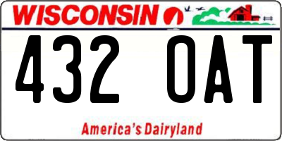 WI license plate 432OAT