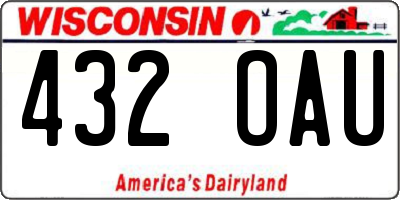 WI license plate 432OAU