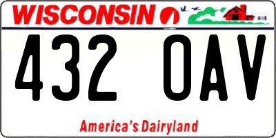 WI license plate 432OAV
