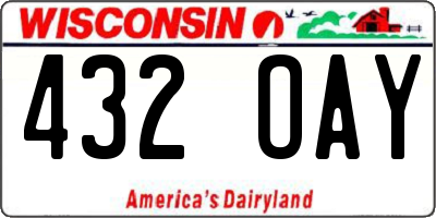 WI license plate 432OAY