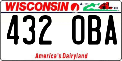 WI license plate 432OBA