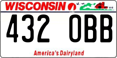 WI license plate 432OBB