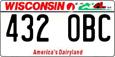 WI license plate 432OBC