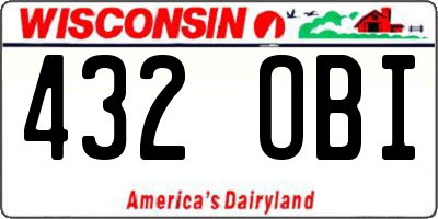 WI license plate 432OBI