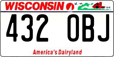 WI license plate 432OBJ