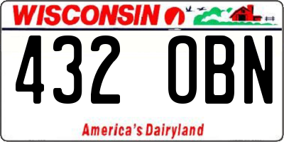 WI license plate 432OBN