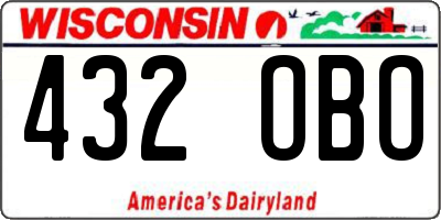 WI license plate 432OBO