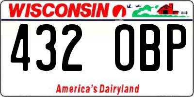 WI license plate 432OBP