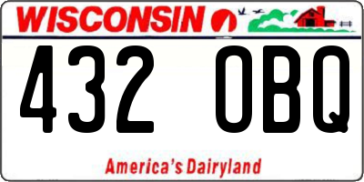 WI license plate 432OBQ