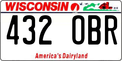 WI license plate 432OBR