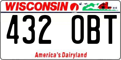 WI license plate 432OBT