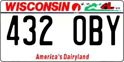 WI license plate 432OBY