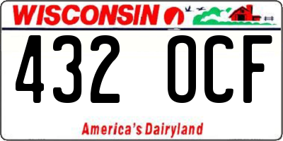 WI license plate 432OCF