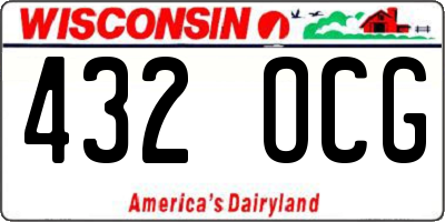 WI license plate 432OCG