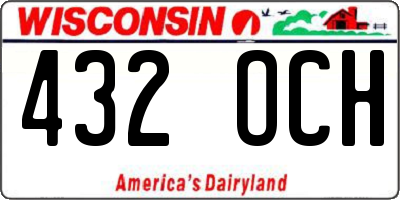 WI license plate 432OCH