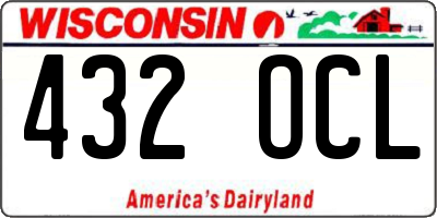 WI license plate 432OCL