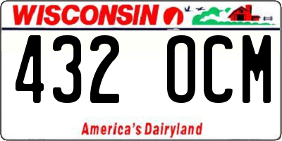 WI license plate 432OCM