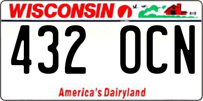 WI license plate 432OCN