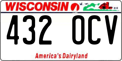 WI license plate 432OCV