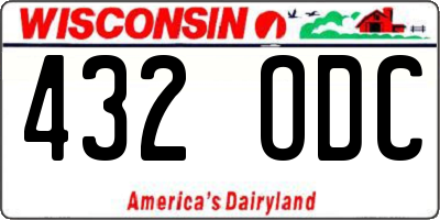 WI license plate 432ODC