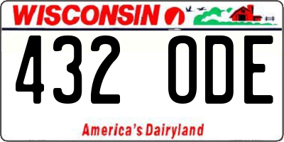 WI license plate 432ODE