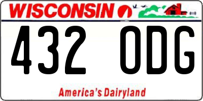 WI license plate 432ODG
