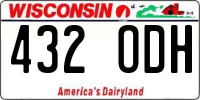 WI license plate 432ODH