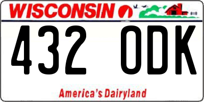WI license plate 432ODK