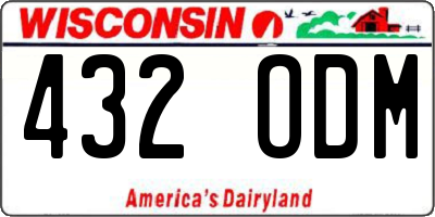 WI license plate 432ODM