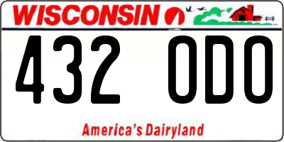 WI license plate 432ODO